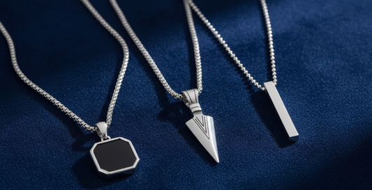 Urban Edge Trio Pendant Set (Combo of 3 Silver Chains)