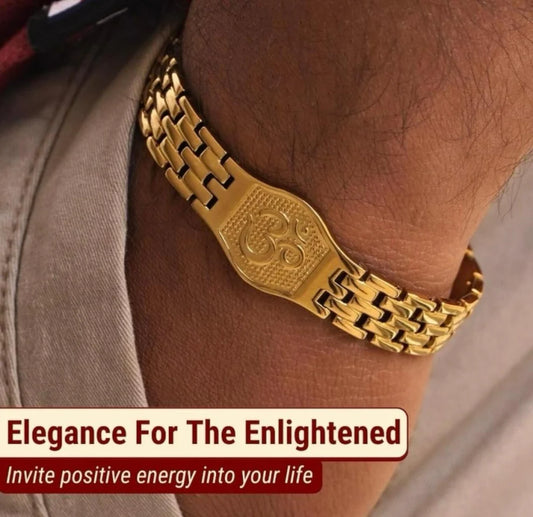 Premium Om Gold Bracelet For Men