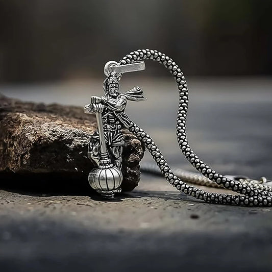 Hanuman Ji Pendant with Gada Religious Jewellery for Men and Women