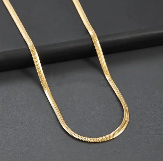 Gold Plated Snake Chain For Men & Women (21.5 Inch)