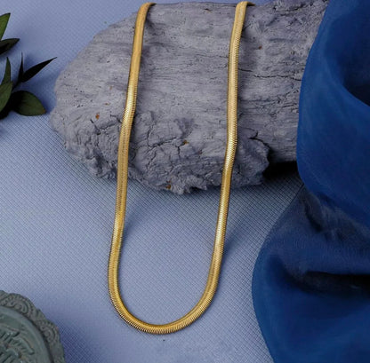 Gold Plated Snake Chain For Men & Women (21.5 Inch)
