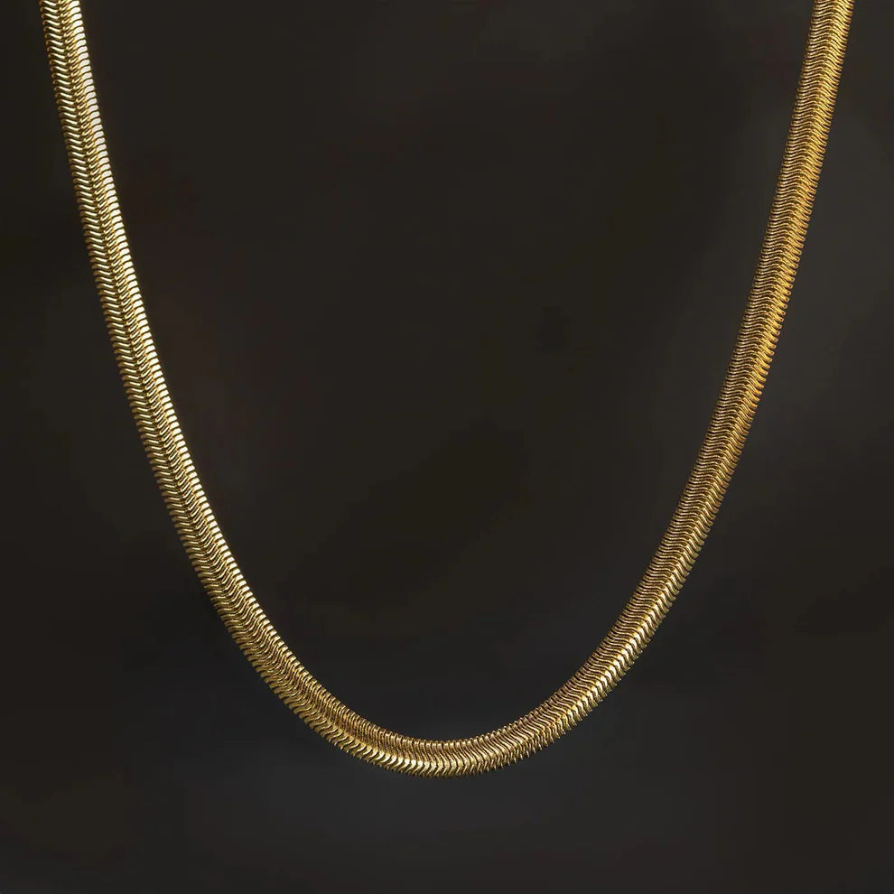 Gold Plated Snake Chain For Men & Women (21.5 Inch)