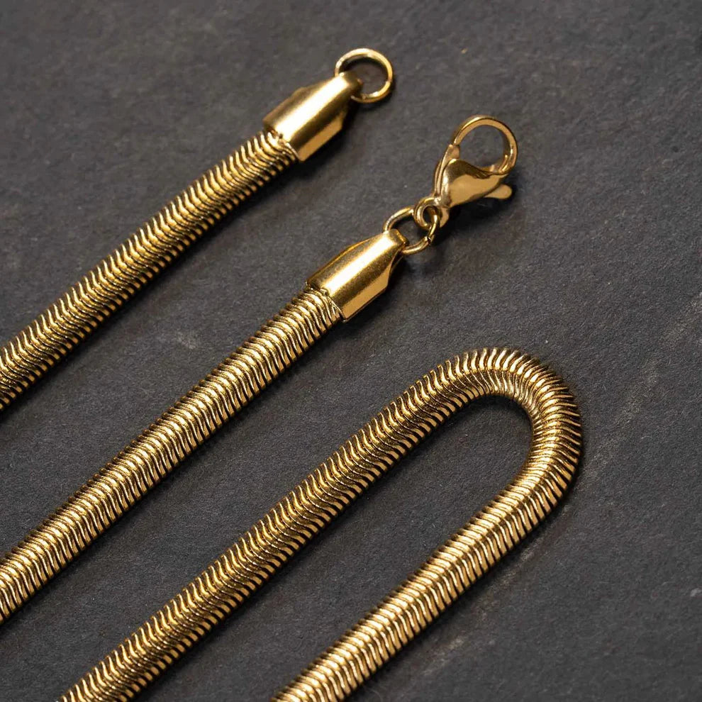 Gold Plated Snake Chain For Men & Women (21.5 Inch)