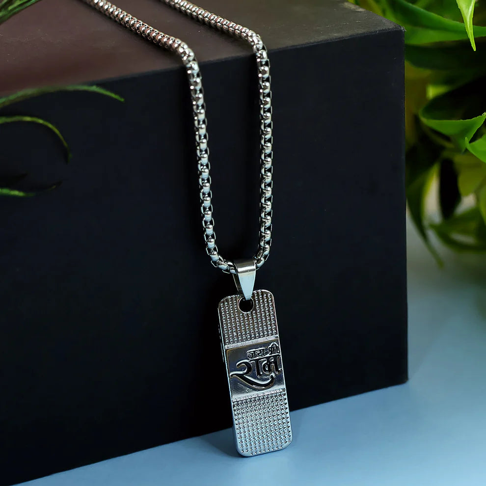 Silver Plated Ram Pendant With Chain For Men And Women