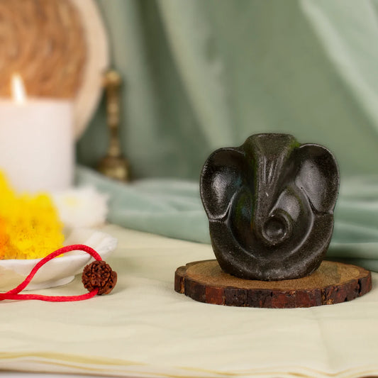 Pyrite Ganesh Ji Murti with FREE Ganesh Mukhi Rudraksha
