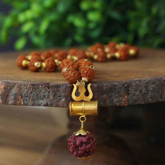 Shiva Damroo Trishool Rudraksh Necklace For Boys and Girls