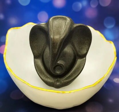 Pyrite Ganesha with Selenite Money Bowl for Vastu, Prosperity & Home Decor Decorative Showpiece - 13 cm  (Crystal, Grey)