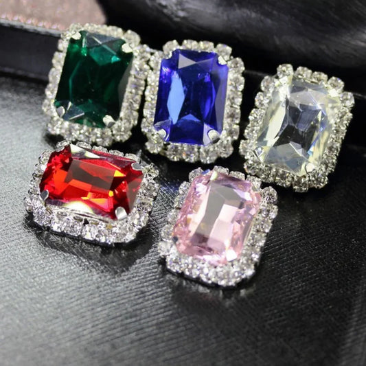 Diamond Jewellery Interchangeable Triangular Shaped Earrings (6 Pari / Mix Color & Design)
