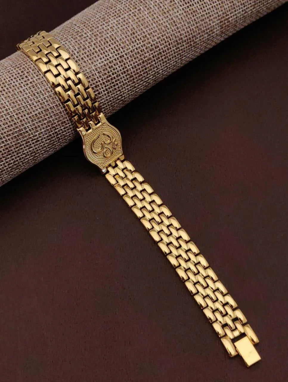 Premium Om Gold Bracelet For Men