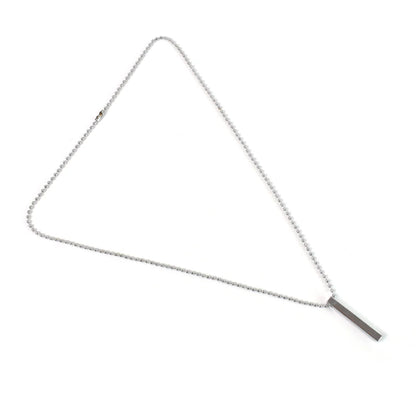 Plain Stick Shape Locket With Chain Stainless Steel Necklace
