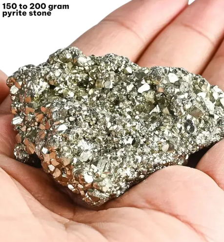 Money Bowl with Raw Pyrite (150 to 200 gram) | Selenite Bowl for Vastu & Wealth Decorative Showpiece - 12 cm  (Crystal, Beige)