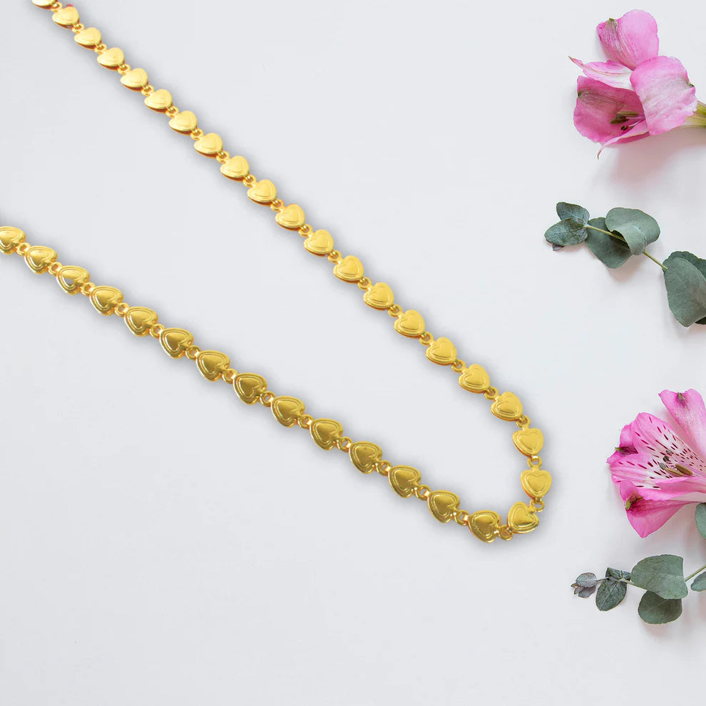 Gold Platted Necklace Handmade Brass Chain