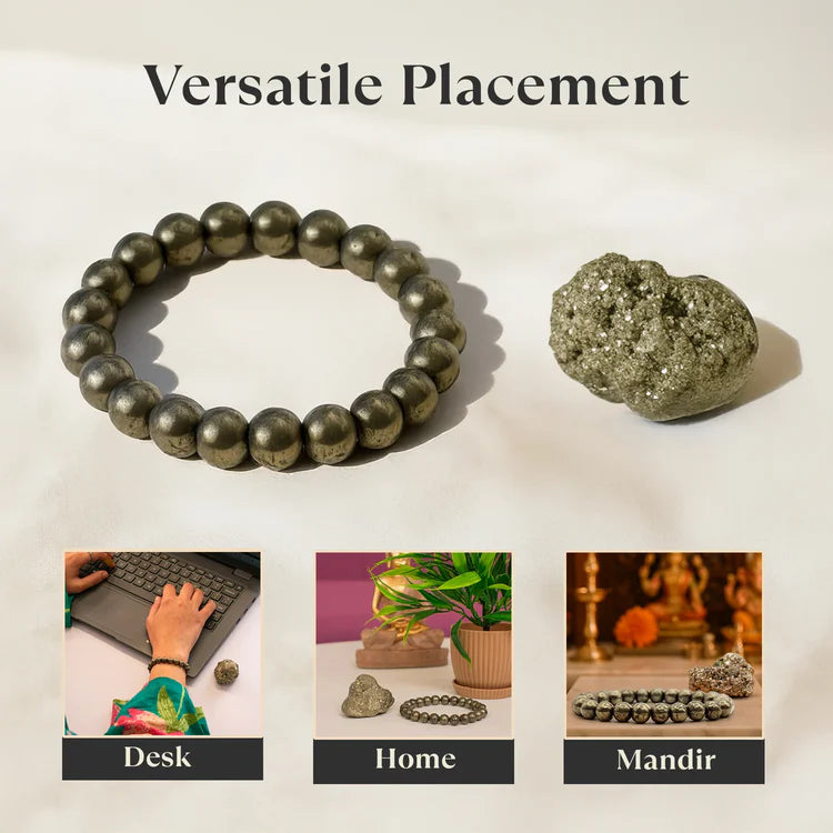 Dhan Varsha Combo (Pyrite Bracelet + Pyrite Stone)