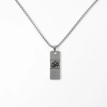 Silver Plated OM Symbol Dotted Locket Pendant With Chain
