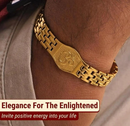 Premium Om Gold Bracelet For Men