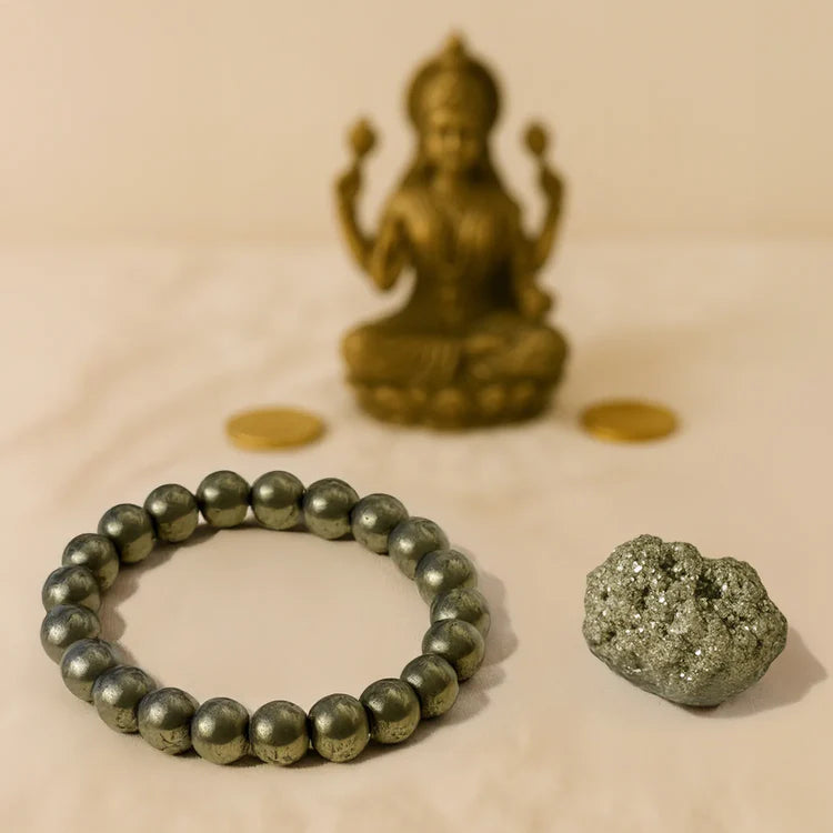 Dhan Varsha Combo (Pyrite Bracelet + Pyrite Stone)