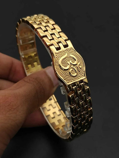Premium Om Gold Bracelet For Men