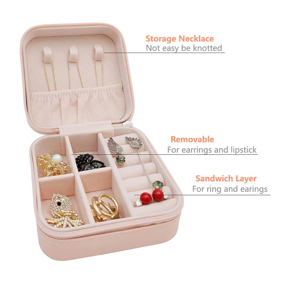 Mini Leather Jewellery Box for Travel & Storage