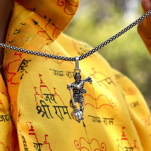 Hanuman Ji Pendant with Gada Religious Jewellery for Men and Women
