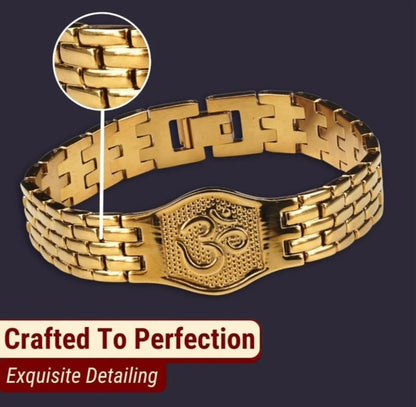 Premium Om Gold Bracelet For Men